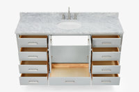 Ariel Cambridge (66" & 67") in single oval sink vanity with marble countertop (0.75" & 1.5").