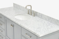 Ariel Cambridge (66" & 67") in single oval sink vanity with marble countertop (0.75" & 1.5").