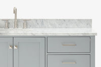 Ariel Cambridge (66" & 67") in single oval sink vanity with marble countertop (0.75" & 1.5").