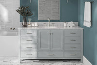 Ariel Cambridge (66" & 67") in single oval sink vanity with marble countertop (0.75" & 1.5").