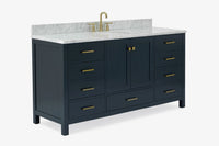 Ariel Cambridge (66" & 67") in single oval sink vanity with marble countertop (0.75" & 1.5").