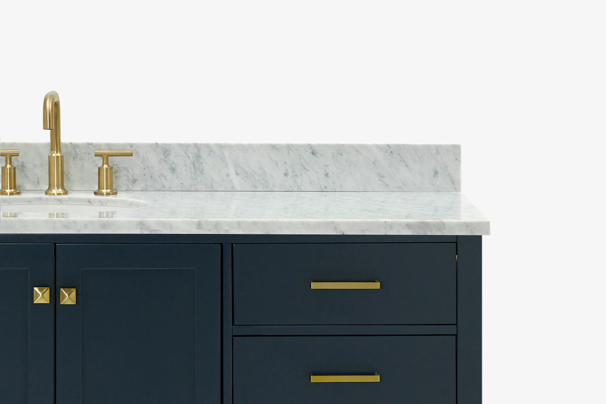 Ariel Cambridge (66" & 67") in single oval sink vanity with marble countertop (0.75" & 1.5").