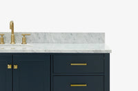 Ariel Cambridge (66" & 67") in single oval sink vanity with marble countertop (0.75" & 1.5").