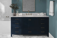 Ariel Cambridge (66" & 67") in single oval sink vanity with marble countertop (0.75" & 1.5").