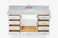 Ariel Cambridge (66" & 67") in single oval sink vanity with marble countertop (0.75" & 1.5").