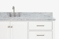 Ariel Cambridge (66" & 67") in single oval sink vanity with marble countertop (0.75" & 1.5").