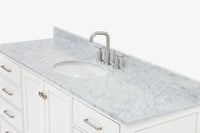 Ariel Cambridge (66" & 67") in single oval sink vanity with marble countertop (0.75" & 1.5").