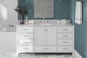 Ariel Cambridge (66" & 67") in single oval sink vanity with marble countertop (0.75" & 1.5").