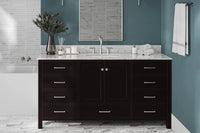 Ariel cambridge 66-67 inch single rectangle sink vanity with countertop with (0.75,1.5)in edge