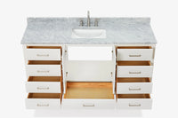 Ariel cambridge 66-67 inch single rectangle sink vanity with countertop with (0.75,1.5)in edge