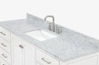 Ariel cambridge 66-67 inch single rectangle sink vanity with countertop with (0.75,1.5)in edge