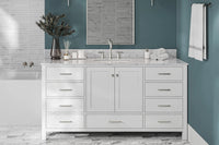 Ariel cambridge 66-67 inch single rectangle sink vanity with countertop with (0.75,1.5)in edge