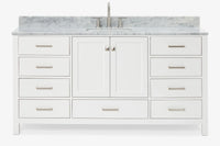 Ariel cambridge 66-67 inch single rectangle sink vanity with countertop with (0.75,1.5)in edge