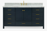 Ariel cambridge 66-67 inch single rectangle sink vanity with countertop with (0.75,1.5)in edge