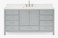 Ariel cambridge 66-67 inch single rectangle sink vanity with countertop with (0.75,1.5)in edge