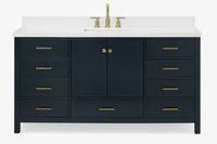 Ariel cambridge 66-67 inch single rectangle sink vanity with countertop with (0.75,1.5)in edge