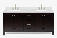 Ariel cambridge 72-73in. bathroom vanity double rectangle sink vanity with (0.75, 1.5, 2)in countertop