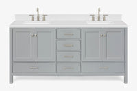 Ariel cambridge 72-73in. bathroom vanity double rectangle sink vanity with (0.75, 1.5, 2)in countertop