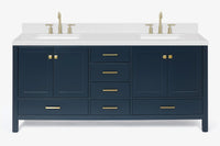 Ariel cambridge 72-73in. bathroom vanity double rectangle sink vanity with (0.75, 1.5, 2)in countertop