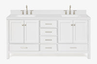 Ariel cambridge 72-73in. bathroom vanity double rectangle sink vanity with (0.75, 1.5, 2)in countertop