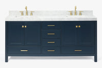 Ariel cambridge 72-73in. bathroom vanity double rectangle sink vanity with (0.75, 1.5, 2)in countertop