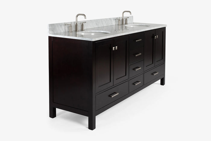Ariel cambridge (73") double oval sink vanity set.