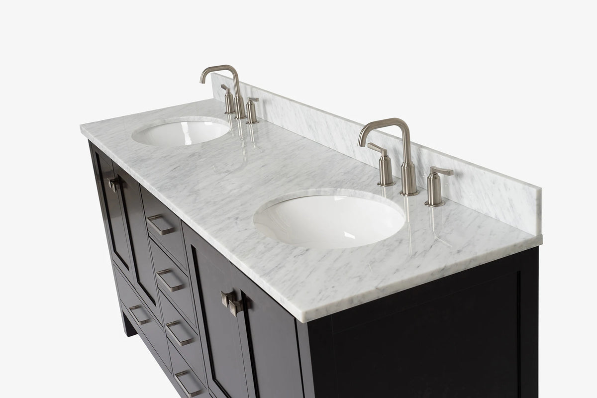 Ariel cambridge (73") double oval sink vanity set.