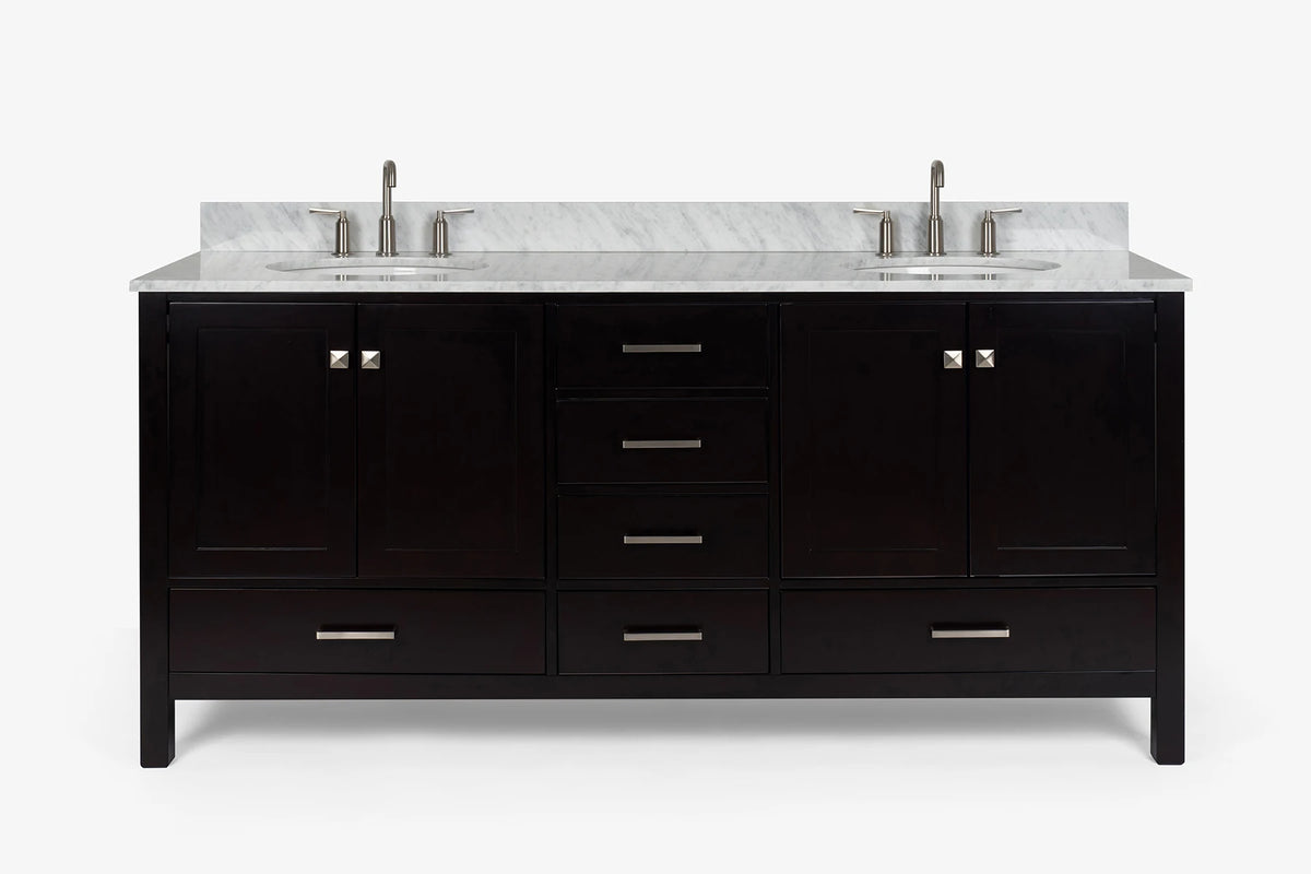 Ariel cambridge (73") double oval sink vanity set.