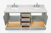 Ariel cambridge (73") double oval sink vanity set.