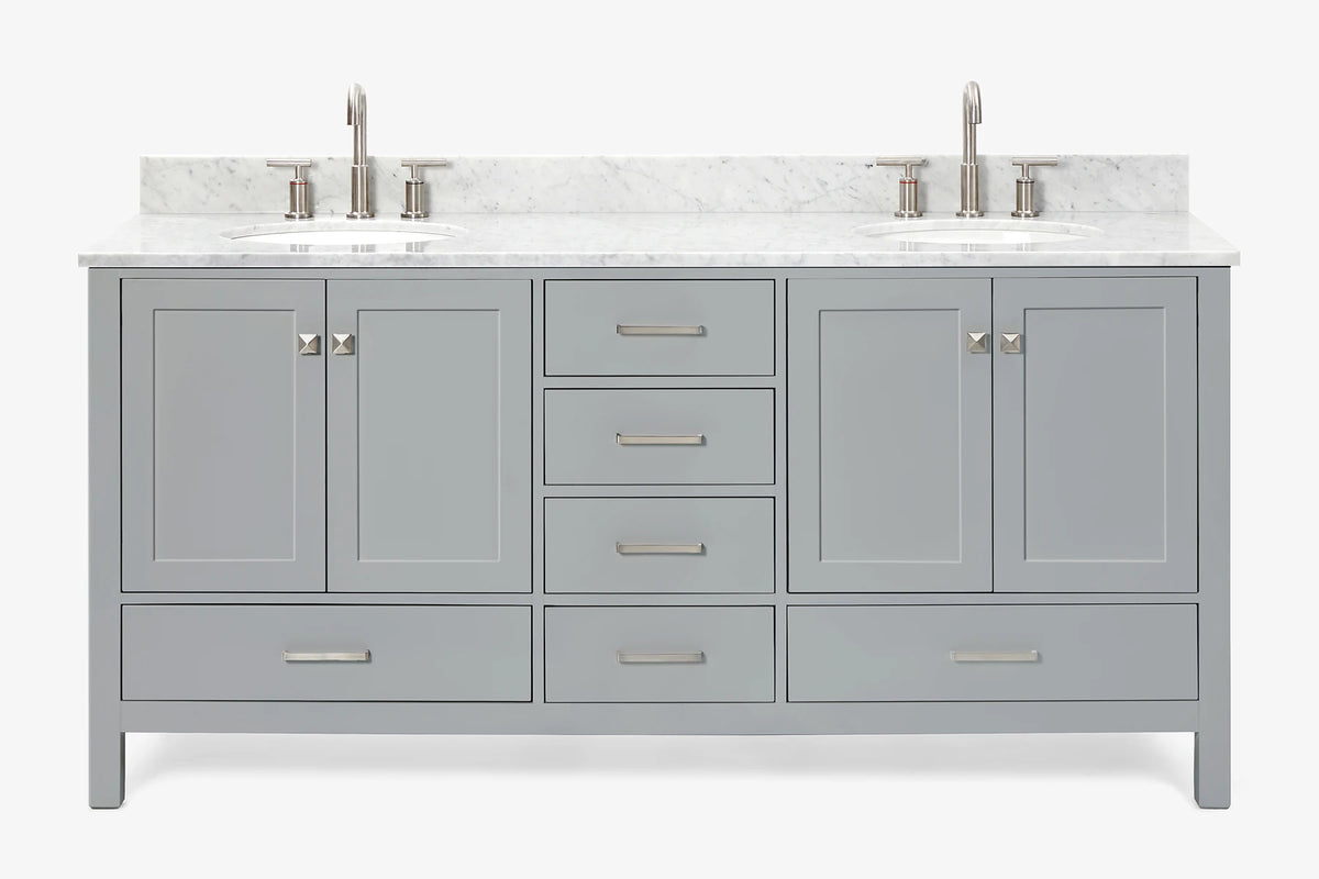 Ariel cambridge (73") double oval sink vanity set.