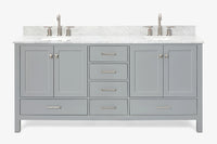 Ariel cambridge (73") double oval sink vanity set.