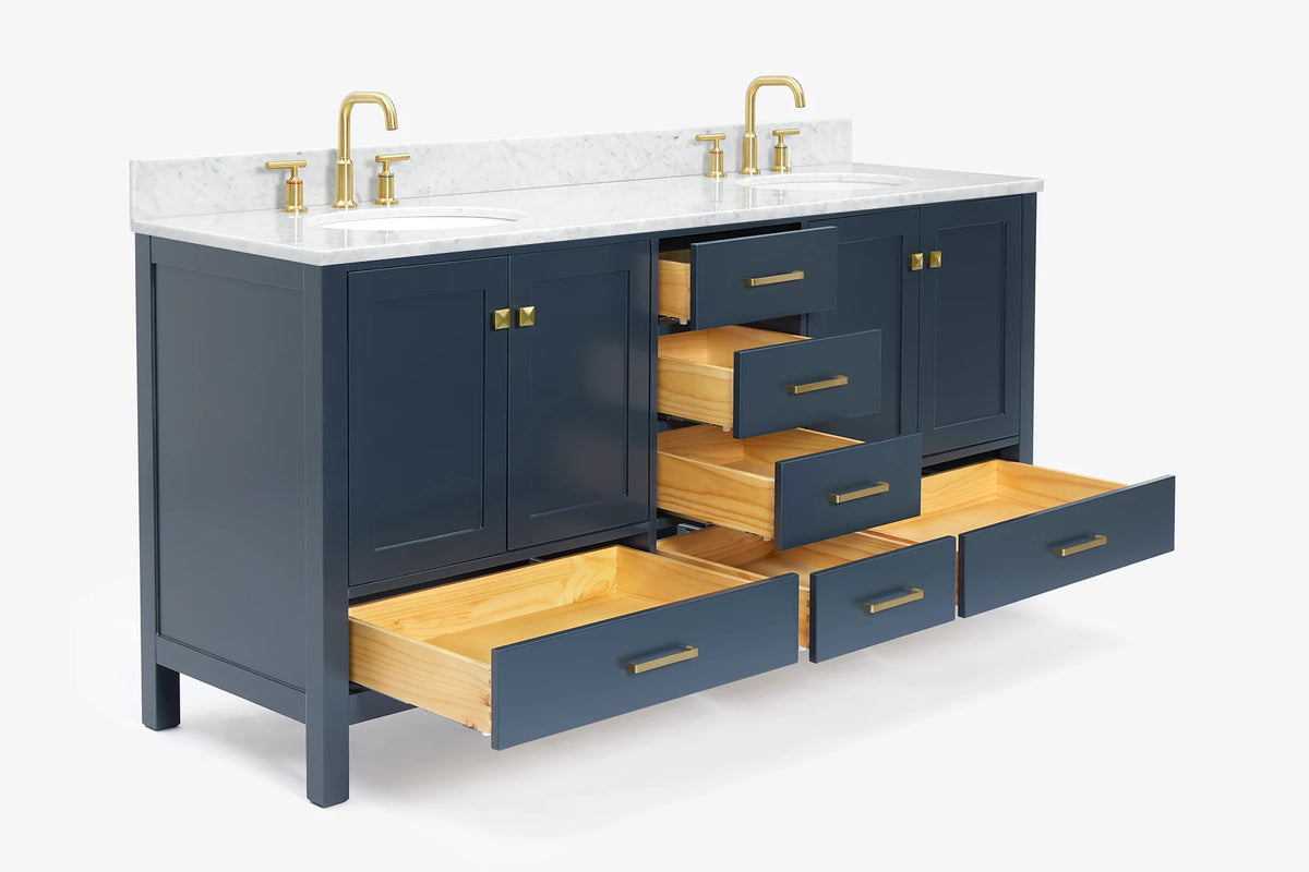 Ariel cambridge (73") double oval sink vanity set.