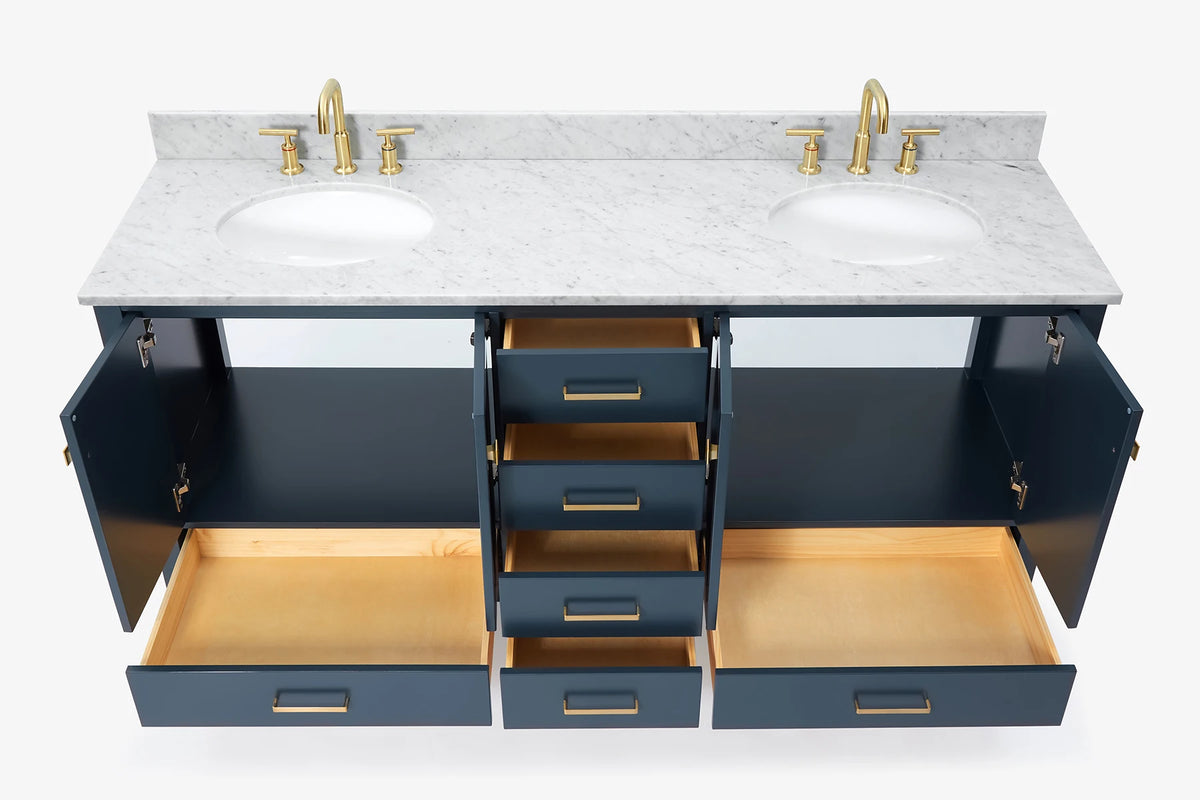 Ariel cambridge (73") double oval sink vanity set.
