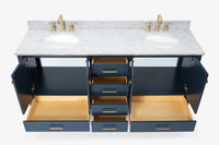 Ariel cambridge (73") double oval sink vanity set.