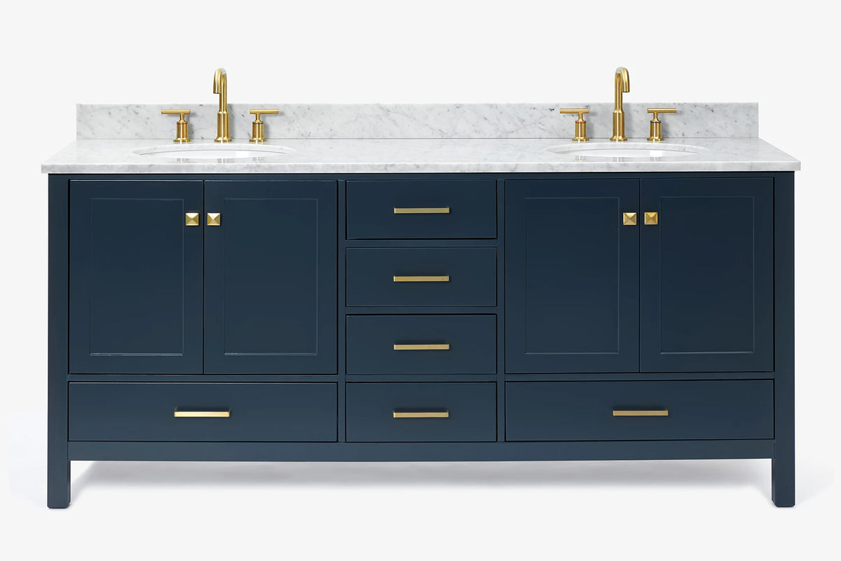 Ariel cambridge (73") double oval sink vanity set.