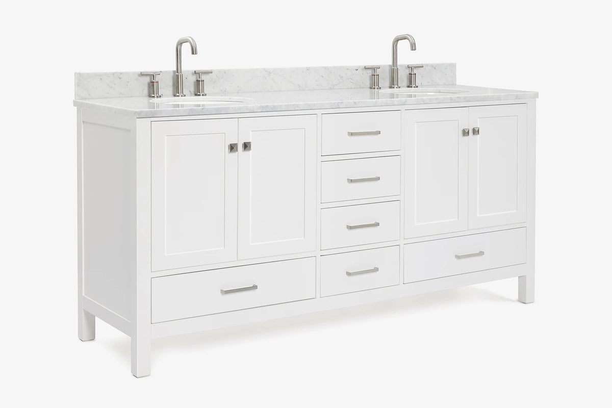 Ariel cambridge (73") double oval sink vanity set.