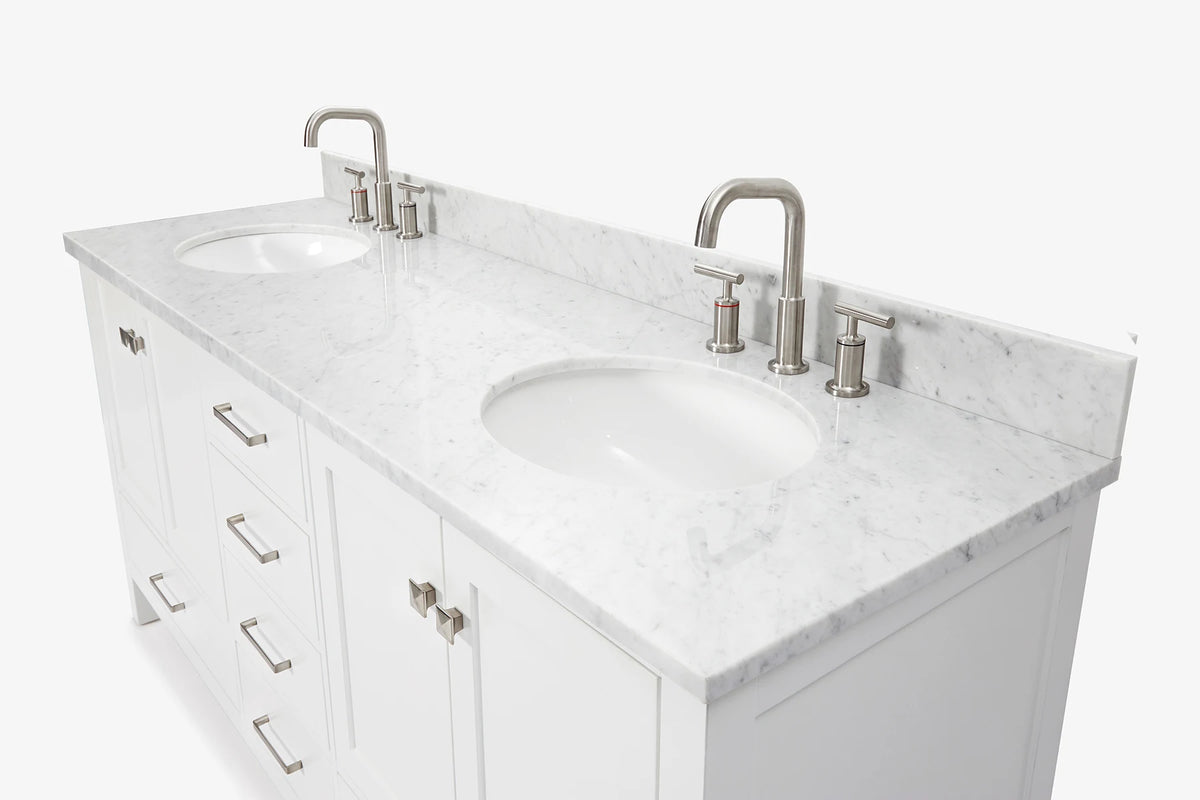 Ariel cambridge (73") double oval sink vanity set.