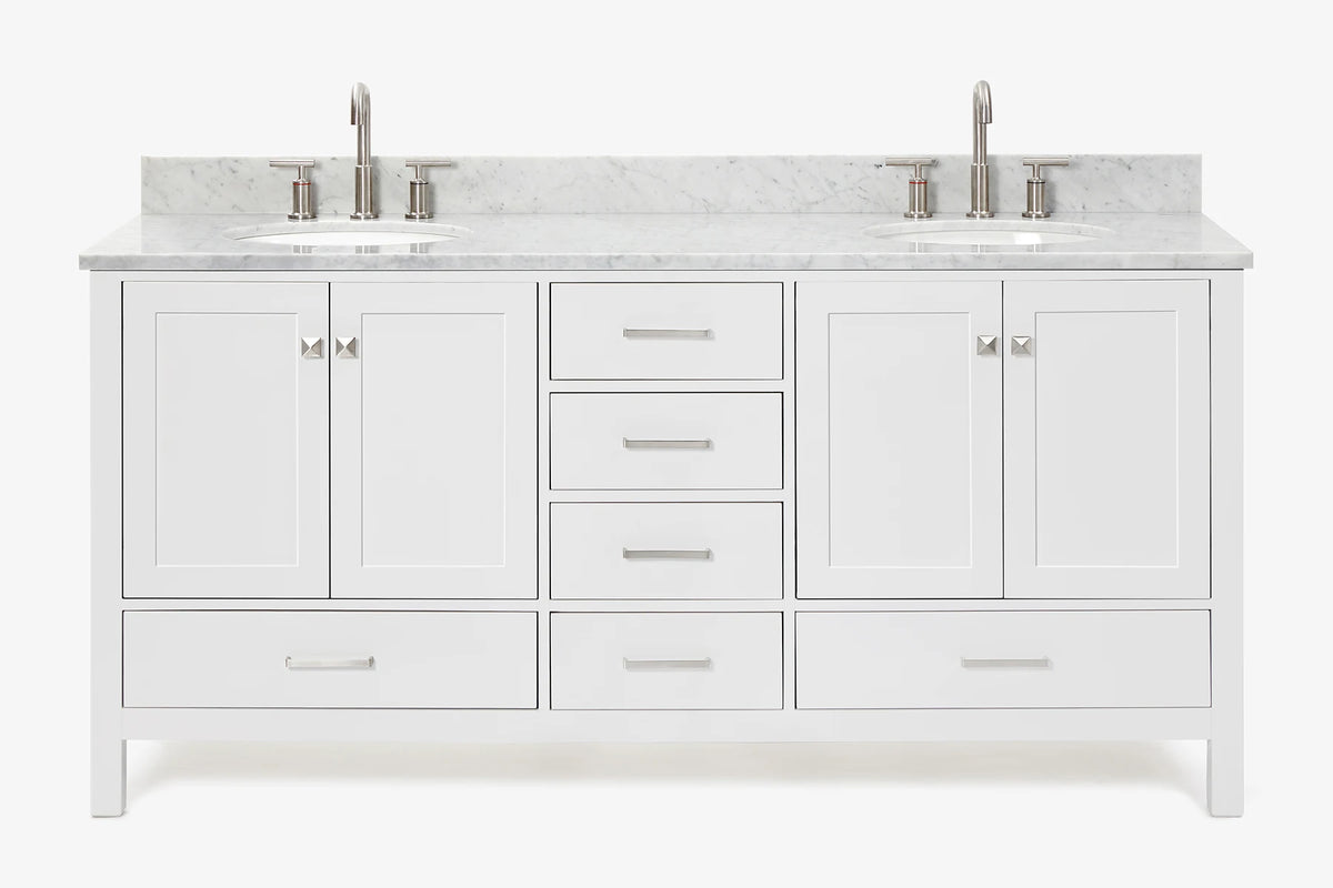 Ariel cambridge (73") double oval sink vanity set.