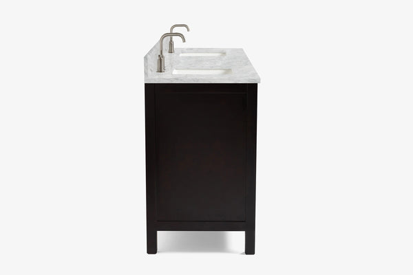 Ariel cambridge 72-73in. bathroom vanity double rectangle sink vanity with (0.75, 1.5, 2)in countertop