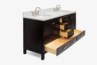 Ariel cambridge 72-73in. bathroom vanity double rectangle sink vanity with (0.75, 1.5, 2)in countertop
