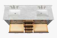 Ariel cambridge 72-73in. bathroom vanity double rectangle sink vanity with (0.75, 1.5, 2)in countertop
