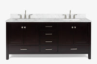 Ariel cambridge 72-73in. bathroom vanity double rectangle sink vanity with (0.75, 1.5, 2)in countertop