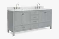 Ariel cambridge 72-73in. bathroom vanity double rectangle sink vanity with (0.75, 1.5, 2)in countertop