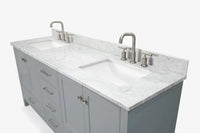 Ariel cambridge 72-73in. bathroom vanity double rectangle sink vanity with (0.75, 1.5, 2)in countertop
