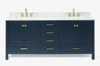 Ariel cambridge 72-73in. bathroom vanity double rectangle sink vanity with (0.75, 1.5, 2)in countertop