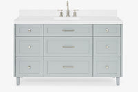 Ariel monroe 61 inch single rectangle sink bathroom vanity with countertop 1.5 inch edge