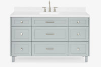 Ariel monroe 61 inch single rectangle sink bathroom vanity with countertop 1.5 inch edge
