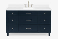 Ariel monroe 61 inch single rectangle sink bathroom vanity with countertop 1.5 inch edge