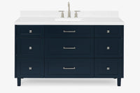 Ariel monroe 61 inch single rectangle sink bathroom vanity with countertop 1.5 inch edge