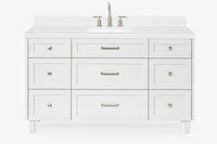 Ariel monroe 61 inch single rectangle sink bathroom vanity with countertop 1.5 inch edge
